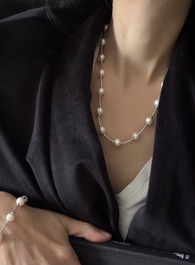 项链颈链锁骨链冷淡风银色