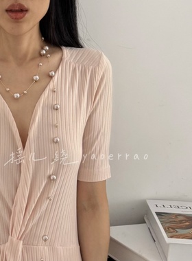 时髦满天星串珠毛衣项链长颈链