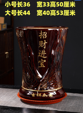 家用大号陶土花缸大码栽树盆发财树招财进宝深盆高筒中式客厅落地