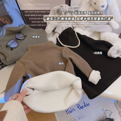 三折品牌特价清仓撤柜中大童秋冬一体领加绒保暖上衣男女加厚卫衣