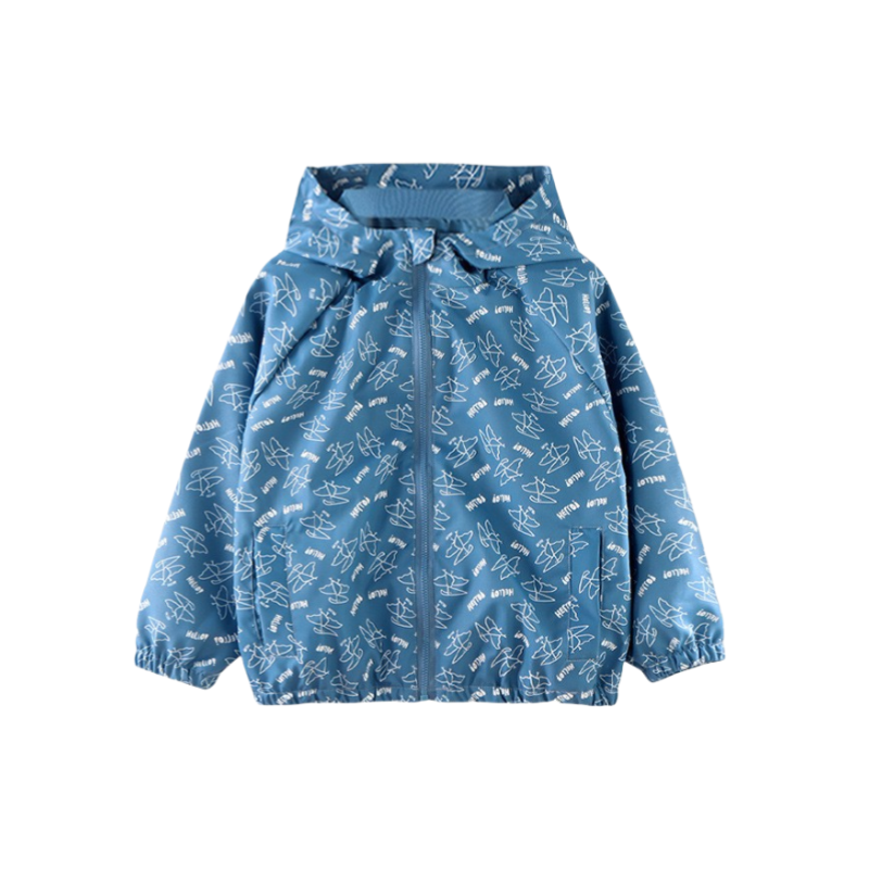 三折专区品牌店撤柜春秋新款儿童冲锋衣连帽夹克防风户外防污外套