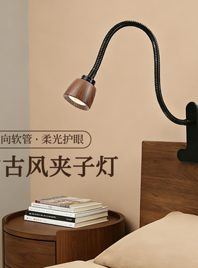 台灯卧室床头灯老人用起夜灯led护眼夹式大学生阅读灯宿舍床上用