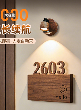 壁灯充电式超长续航门牌射灯走廊过道人来即亮led客厅卧室床头灯