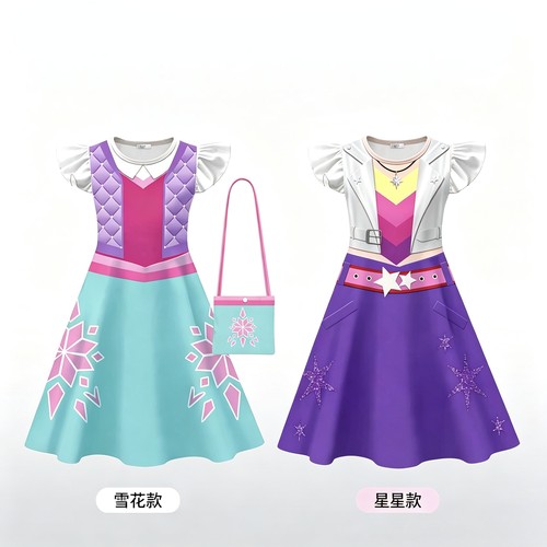 新款后裔cosplay电影同款儿童舞台连衣裙套装表演服角色扮演服
