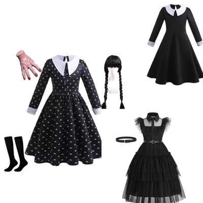 亚当斯一家cos星期三Wednesday女童装舞会连衣裙儿童cosplay服装