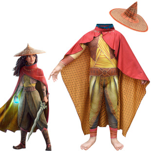 万圣节儿童的士尼寻龙传说拉雅cos服公主raya宝剑cosplay服装成人