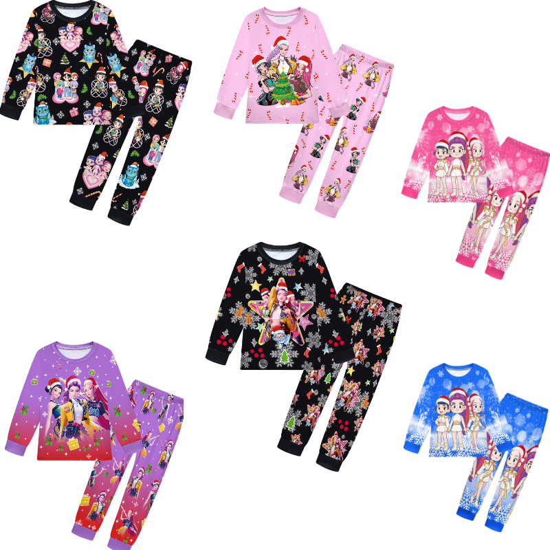 Kpop Demon Hunters猎魔女团长袖圣诞节cos服韩流巨星儿童套装