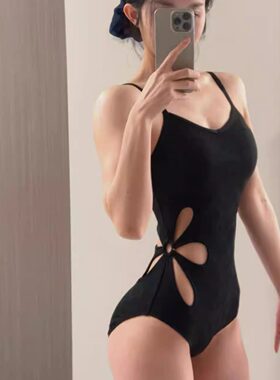 连体泳衣女比基尼显瘦度假竞速