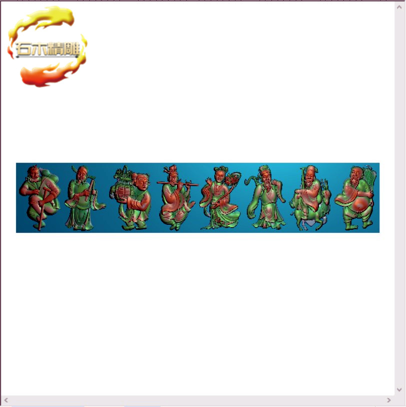 新墓碑横梁210 八仙人物过梁石碑碑板精雕图灰度图浮雕图石材雕刻