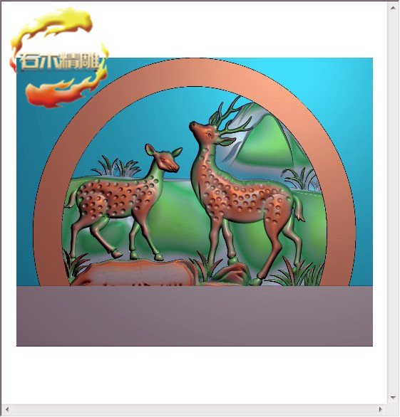 新款墓碑帽子168 仙鹿石碑顶子石材雕刻精雕图灰度图浮雕图