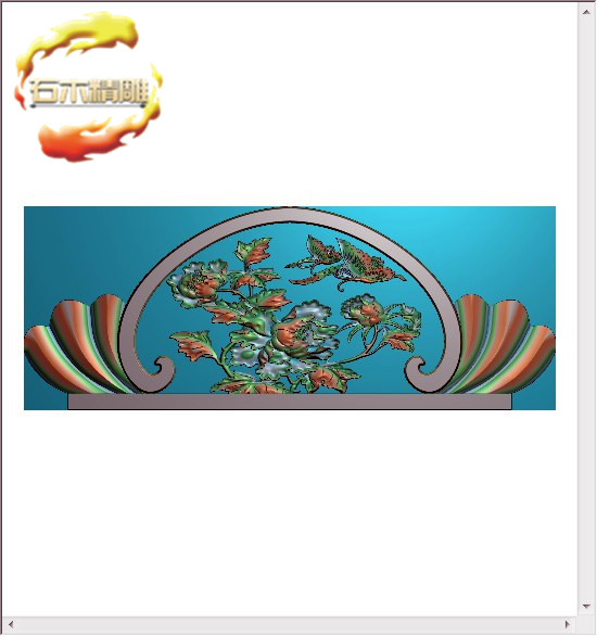 新款墓碑帽子157 牡丹花蝴蝶石碑顶子石材雕刻精雕图灰度图浮雕图