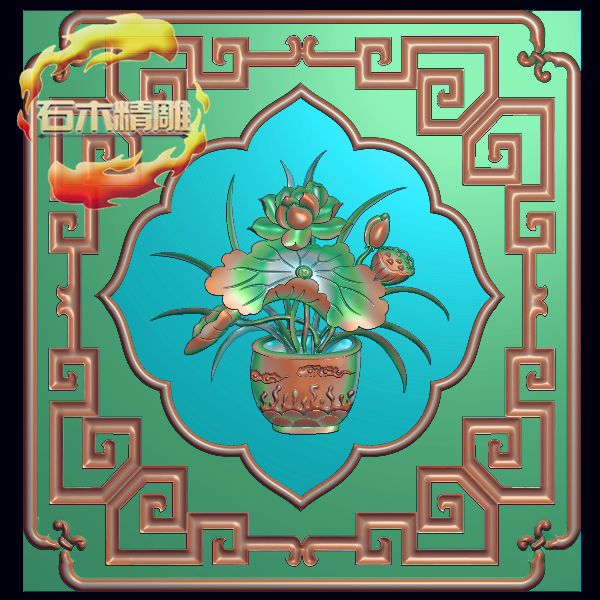 荷花鱼102 精雕图灰度浮雕图 花瓶荷花石雕木雕电脑雕刻图,商务/设计服务,设计素材/源文件,淘宝优惠券,粉丝福利购,淘宝优惠卷
