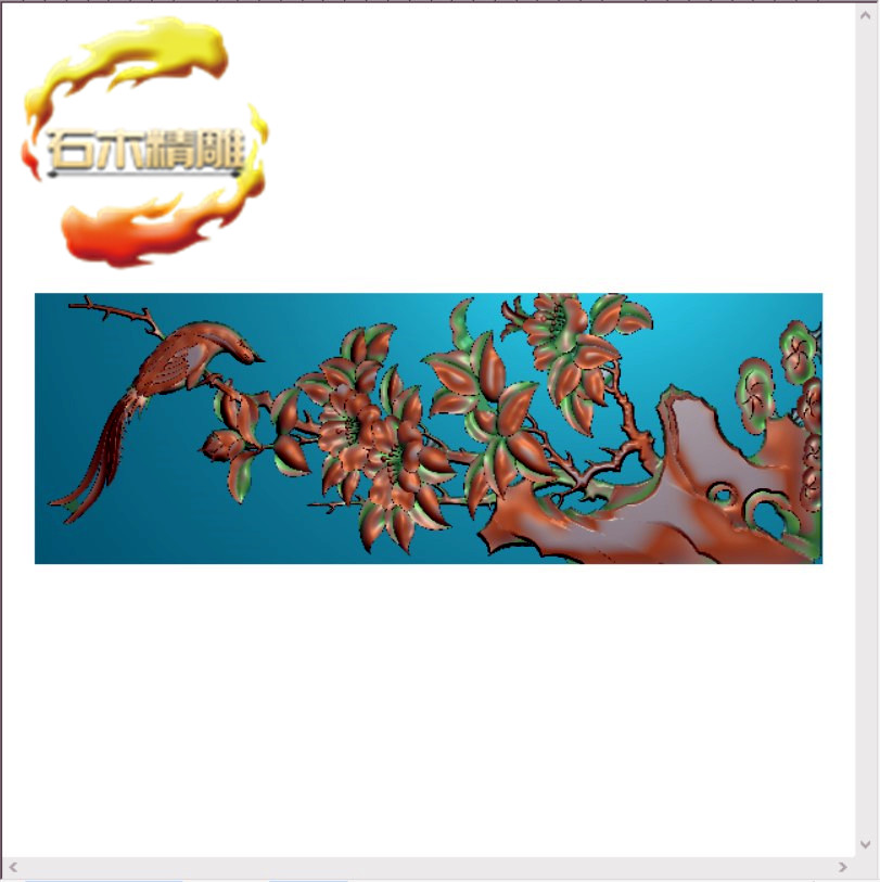 花鸟栏板护栏石材电脑雕刻图精雕图灰度浮雕图 新墓碑碑板162