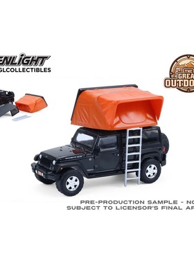 绿光 1:64 2008 吉普牧马人无限Rubicon 深炭灰色配露营舱 38080F
