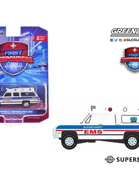 绿光 1:64 1991雪佛兰萨博班 救护车 冰川县 EMS 蒙大拿州 67060B