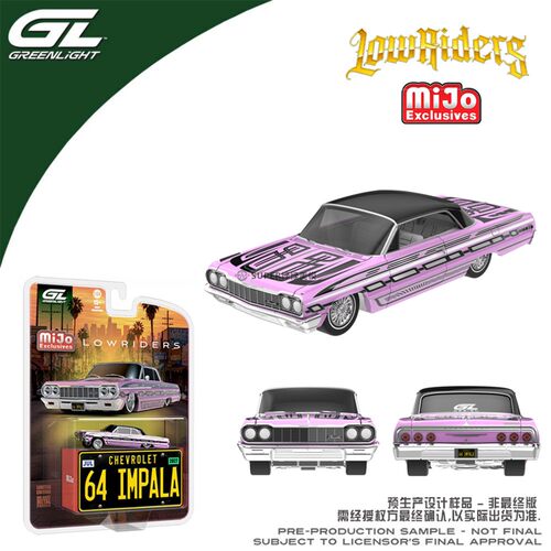绿光 1:64 1964雪佛兰黑斑羚SS迷你金属车牌可调节底盘结构51757A