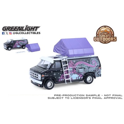 绿光 1:64 1978 GMC Vandura  Custom Van 巫师 带露营帐 38080C