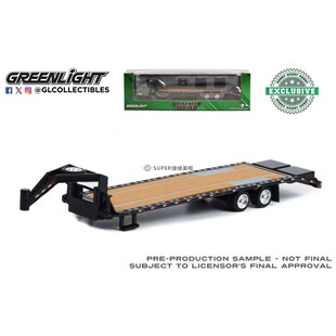绿光 1:64 Gooseneck Trailer 鹅颈式拖车 黑色红白相间条纹30390