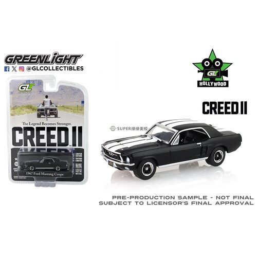 绿光 1:64 1967 Ford福特野马 美剧奎迪:英雄再起Creed II 44950F