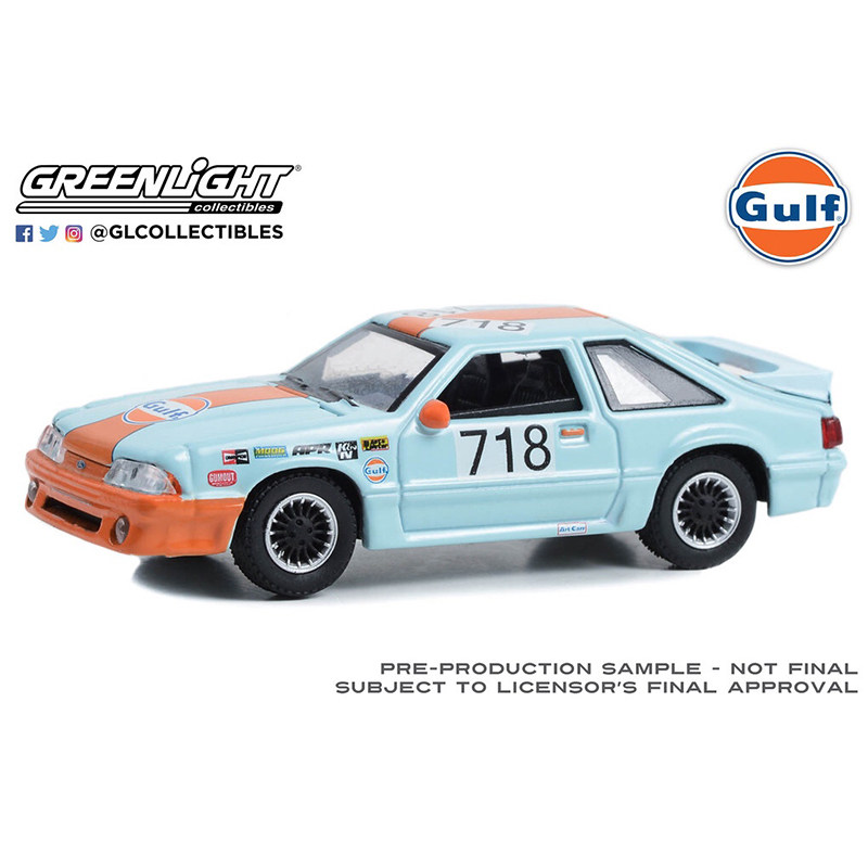 绿光 1:64 1989 ford 福特野马 gt #718 gulf oil 海湾石油41135e