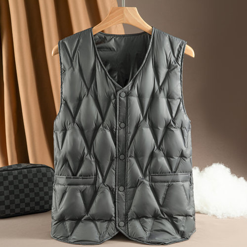 90%白鸭绒男士内穿保暖羽绒马甲