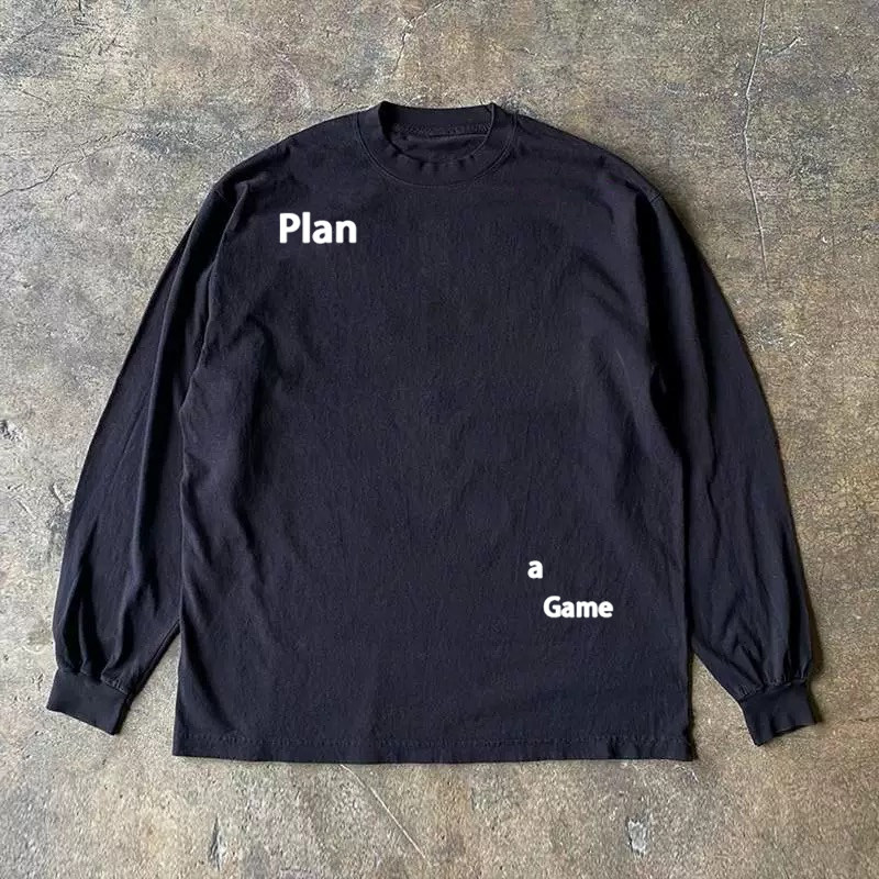 자선단체에 기부하세요 순면 310G은 비침이 없습니다  아메리칸 레트로 오버사이즈 레터 여성용 긴팔 티셔츠 남성용