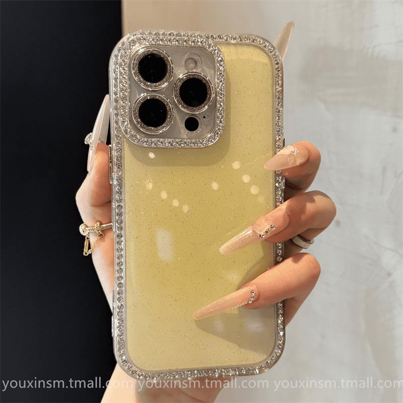 ins超好看镶钻晕染适用iPhone16promax苹果14手机壳15ProMax新款17全包12高级13女2025网红爆款Pro防摔套十五
