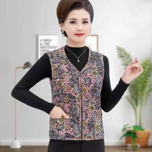 超柔棉马甲女中老年人马甲秋冬季女士背心妈妈装坎肩保暖百搭马夹