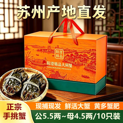苏州阳澄湖大闸蟹鲜活特大螃蟹