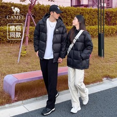 （小红书同款）骆驼羽绒服冬季男女情侣连帽加厚保暖短面包服