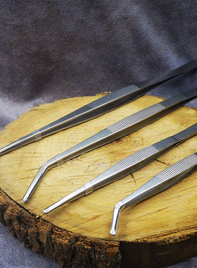 镊子不锈钢乌龟喂食镊子圆头带齿大镊子20-30cm水草镊子