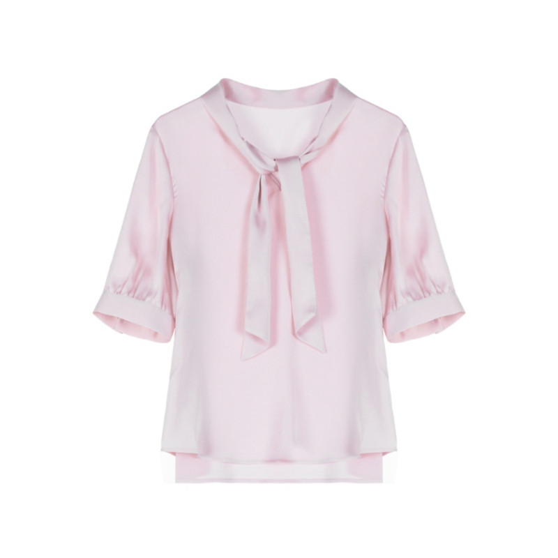 蔚雯百搭五分袖系带上衣