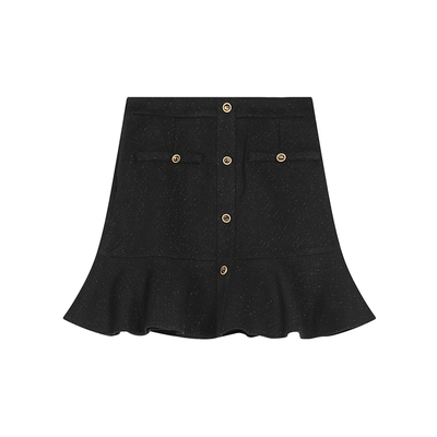 蔚雯短裙鱼尾裙a字亮丝半身裙