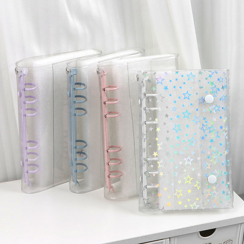 ins风A6高透彩夹双扣活页外壳