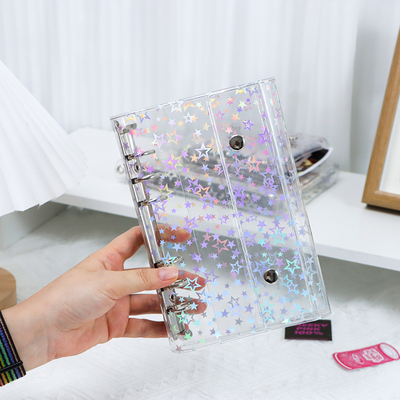 韩系透明PVC星星活页可拆卸A6手帐日记笔记本学生上班族活页外壳