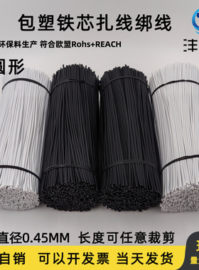 0.45MM椭圆形铁丝包塑扎线数据线电源线葡萄枝条绑扎丝铁芯包皮线