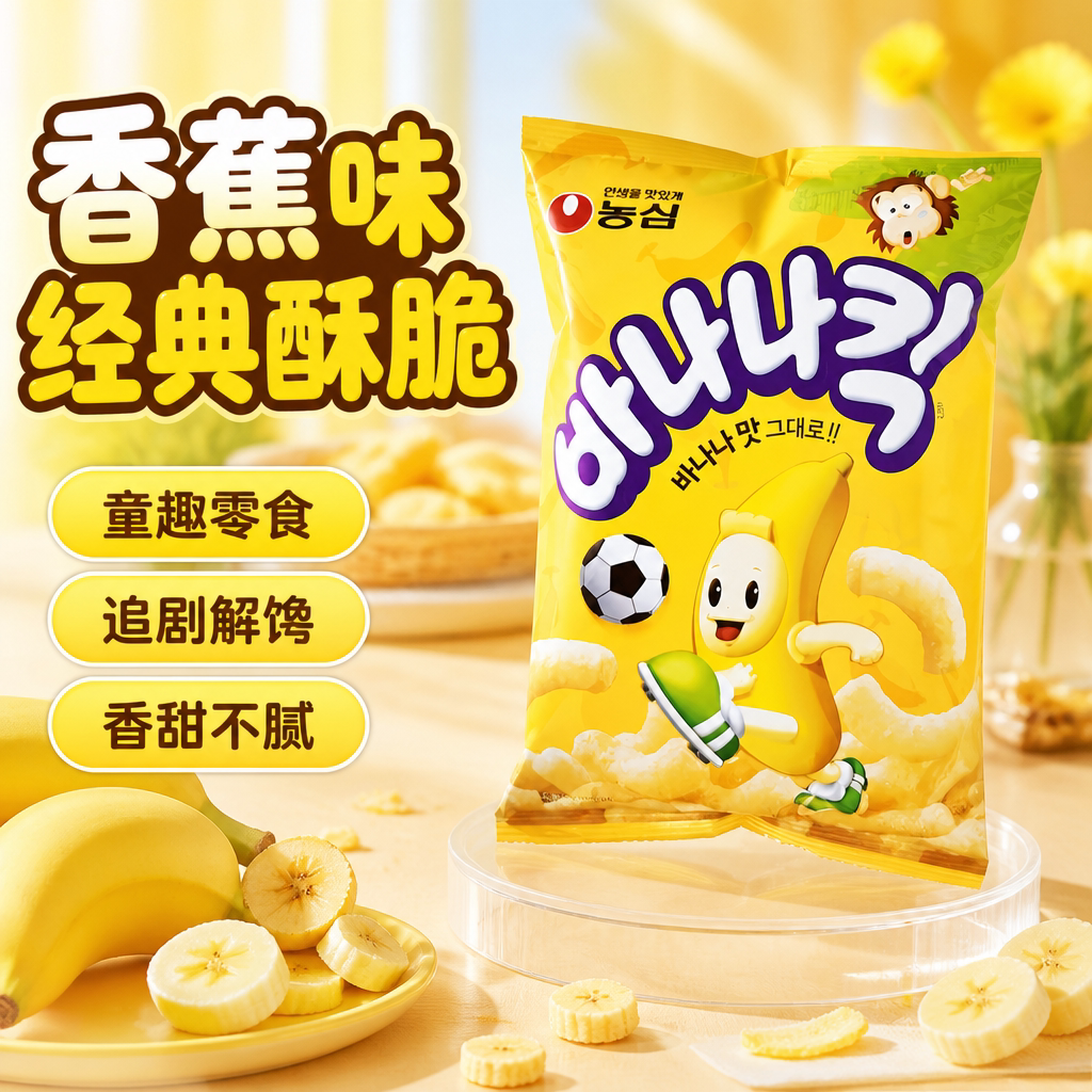 韩国进口农心香蕉条75g袋装膨化香甜味脆条零食小吃休闲食品