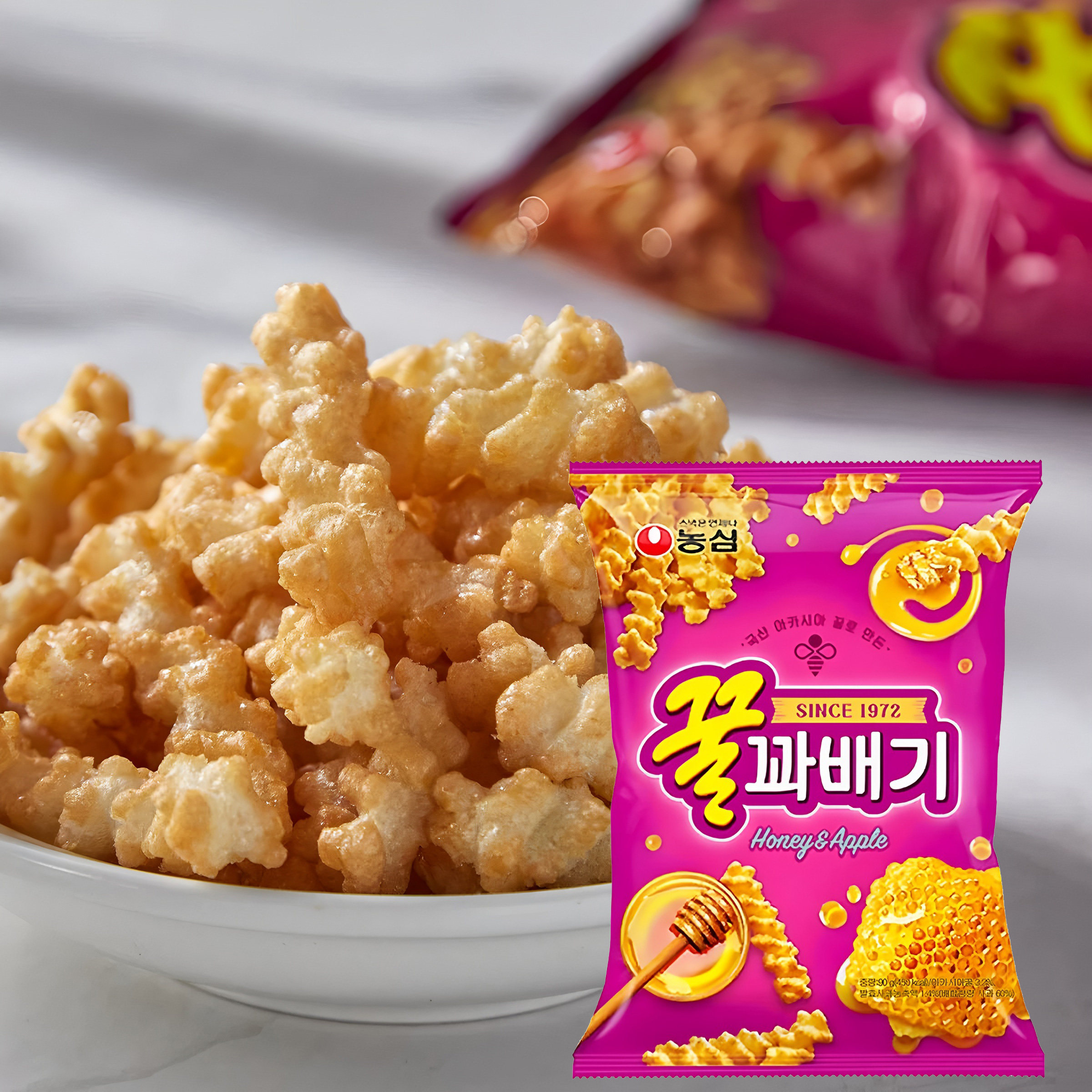 韩国进口零食农心蜂蜜脆条90g酥脆麻花蜜糖膨化零食小吃 休闲食品