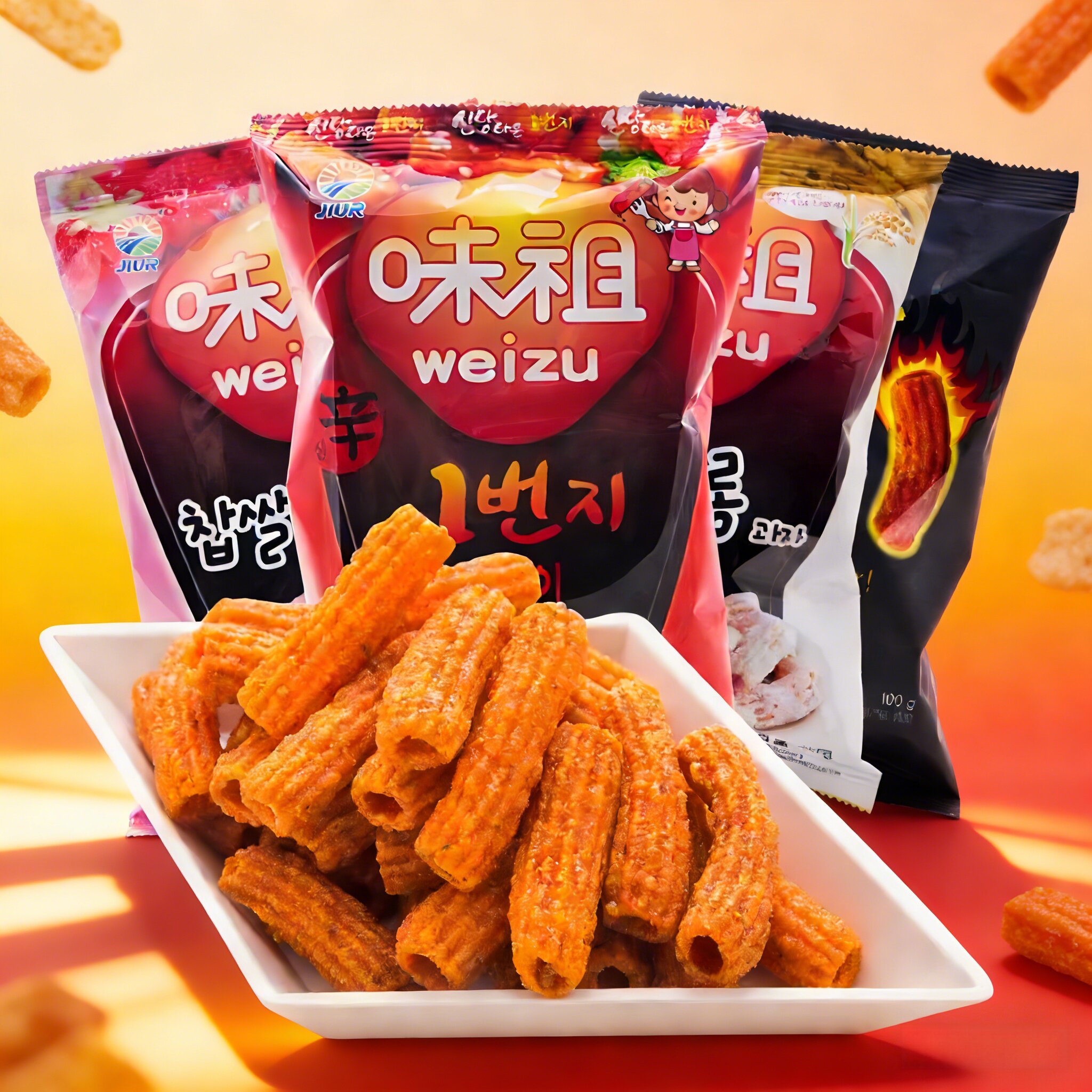 韩国进口零食九日牌炒年糕条始祖炒打糕饼干办公室膨化香辣休闲