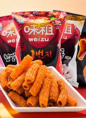 韩国进口九日牌膨化香辣休闲打糕