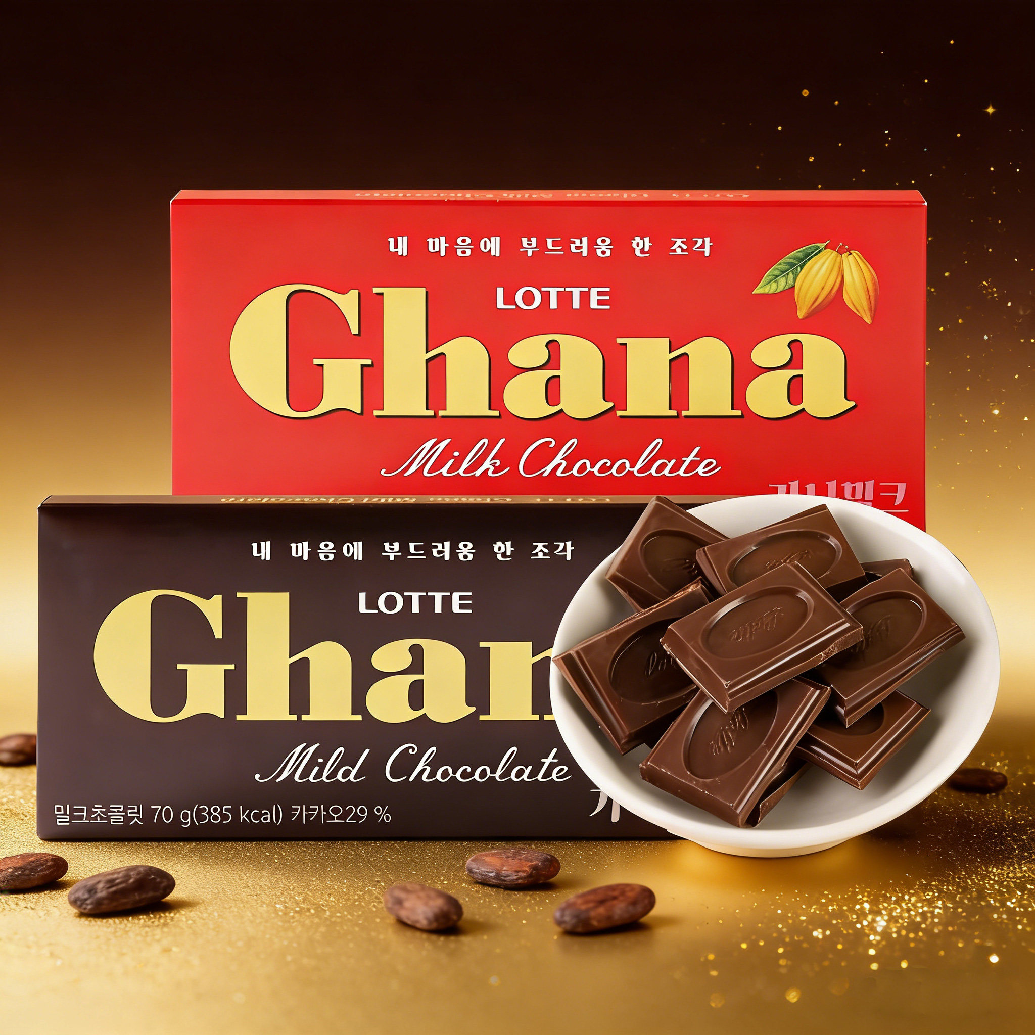 韩国进口零食乐天加纳巧克力70g