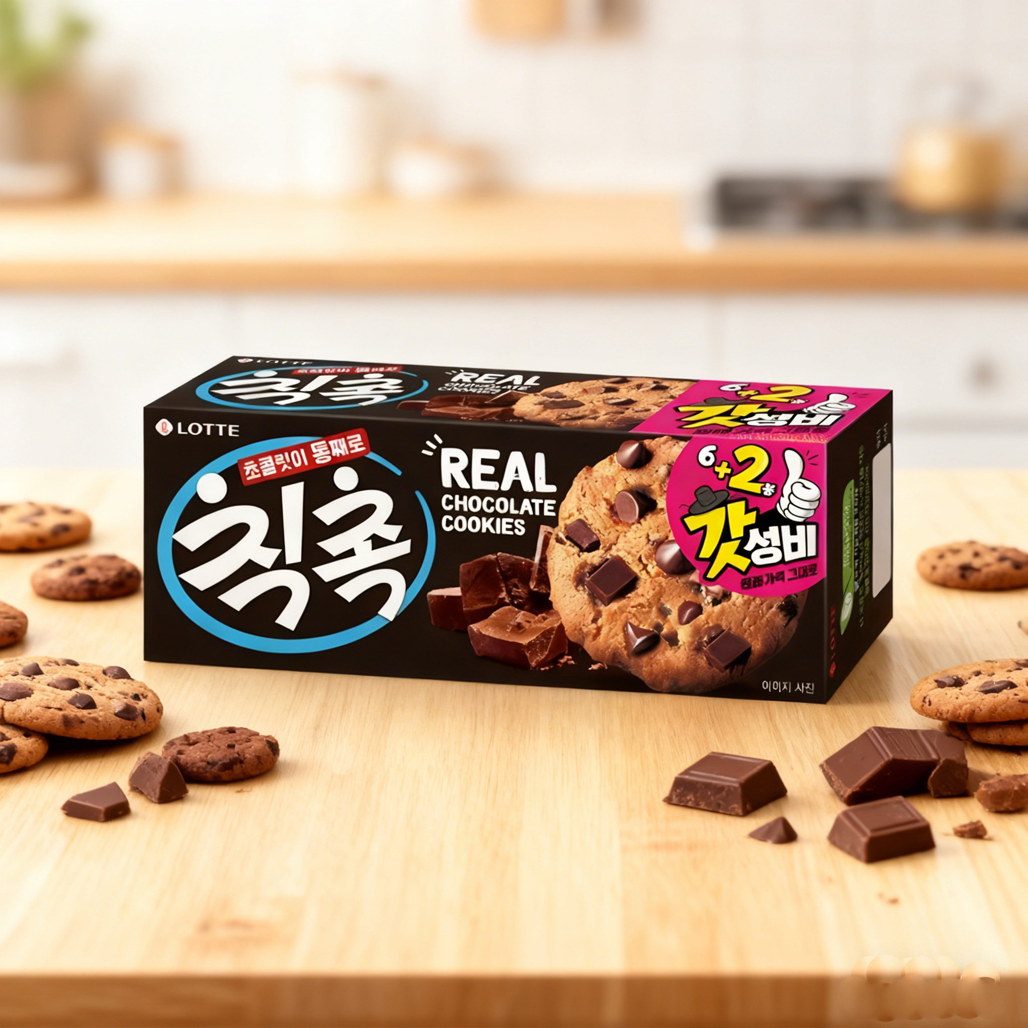 韩国进口零食LOTTE乐天巧克力曲奇甜饼干120g早餐办公室小零食品