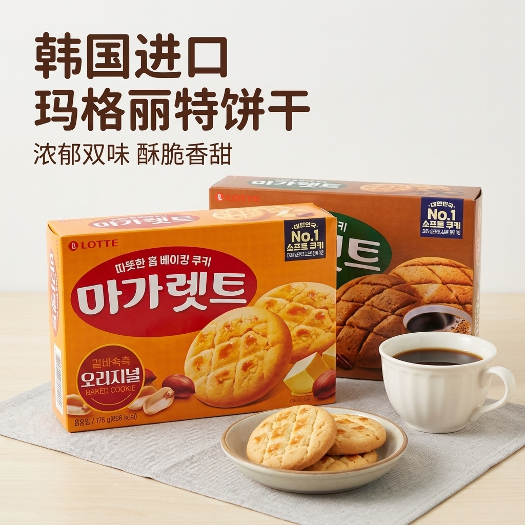 韩国进口乐天玛丽软饼干