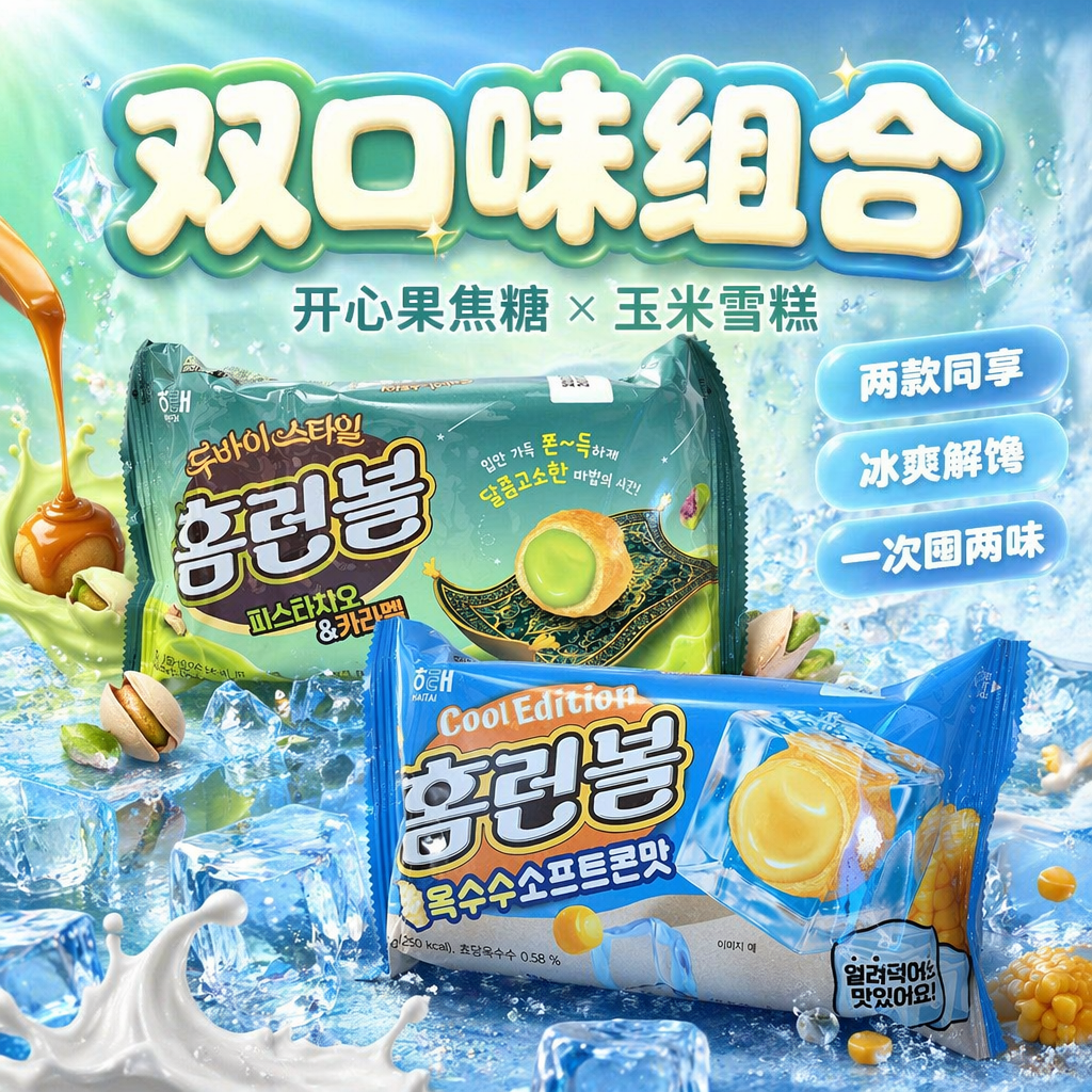 海太韩国原装泡芙雪糕冰棒解馋