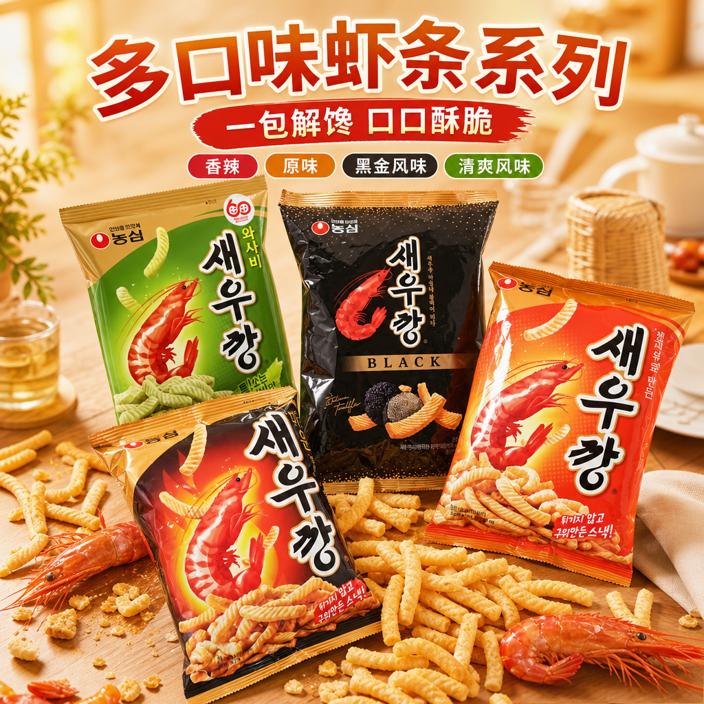 韩国进口零食正宗虾条辣味原味虾条零食小吃休闲怀旧食品包邮