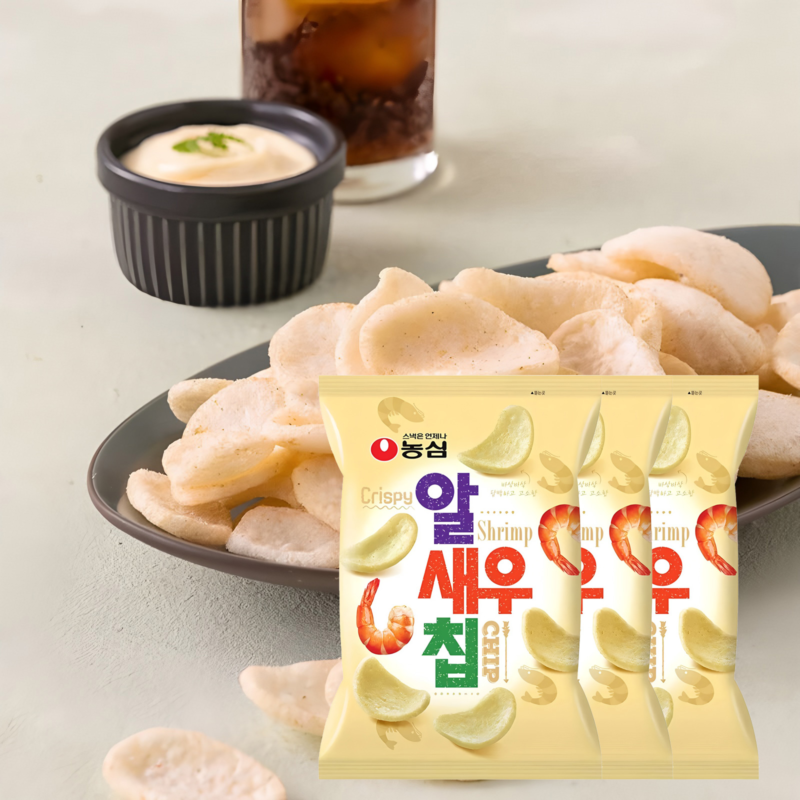 包邮韩国进口零食农心虾片袋脆脆片香脆鲜虾味片膨化零食休闲小吃