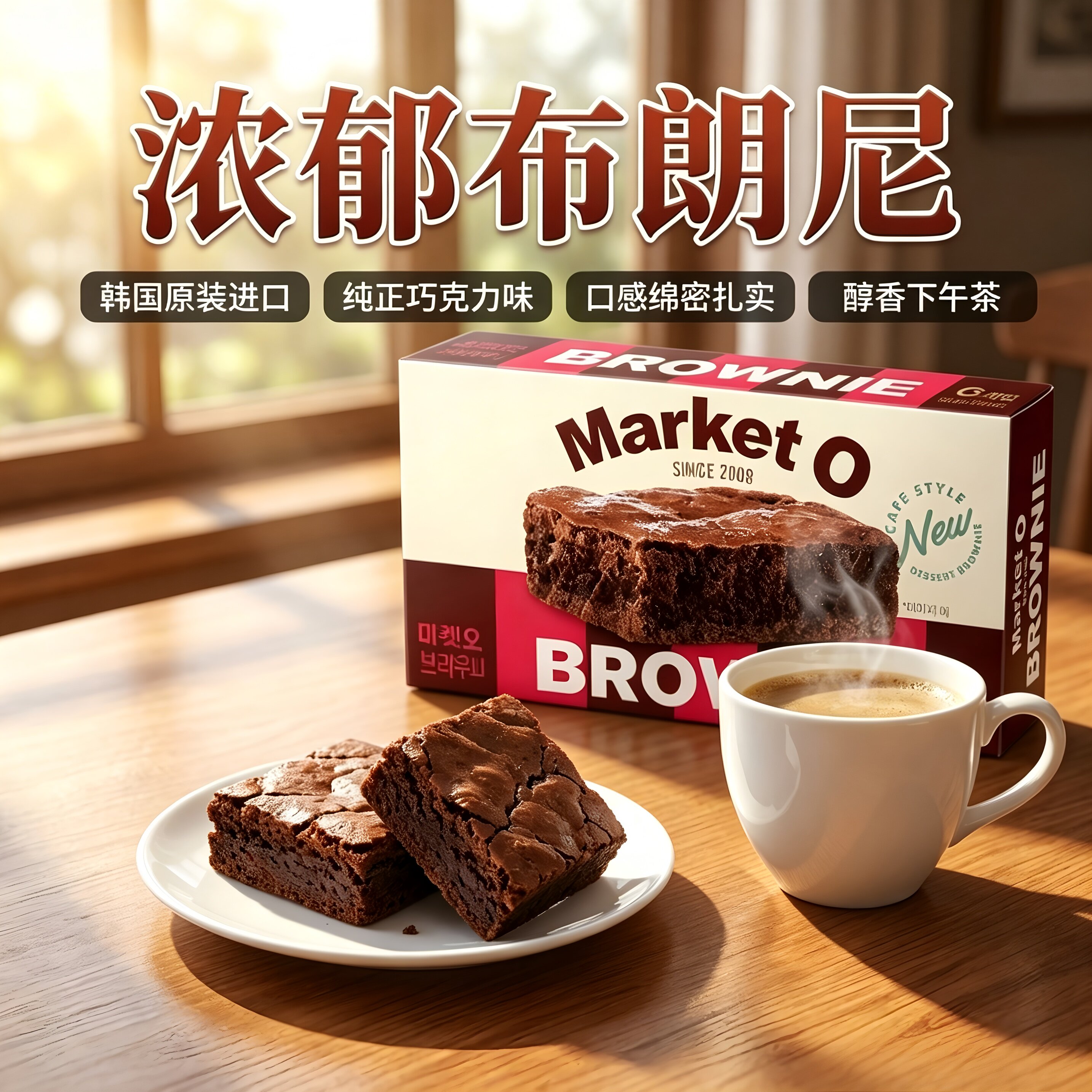 韩国进口零食好丽友MARKETO布朗尼巧克力蛋糕西式糕点休闲小蛋糕