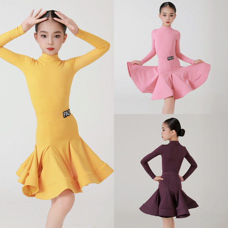 FAZ儿童拉丁舞服女童比赛表演服