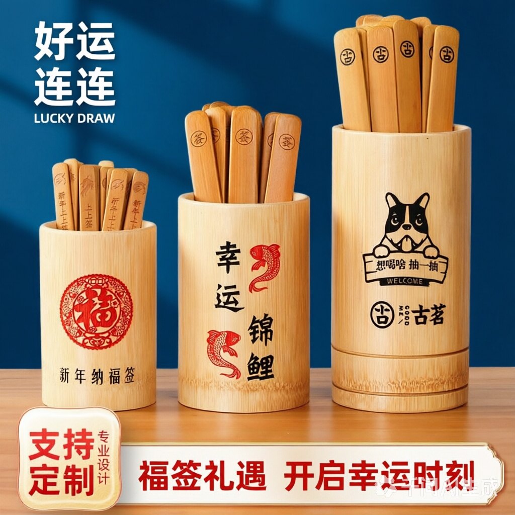 聚会抽签数字签竹筒刻字定制