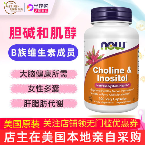 胆碱加肌醇复合美国NOW包邮包税